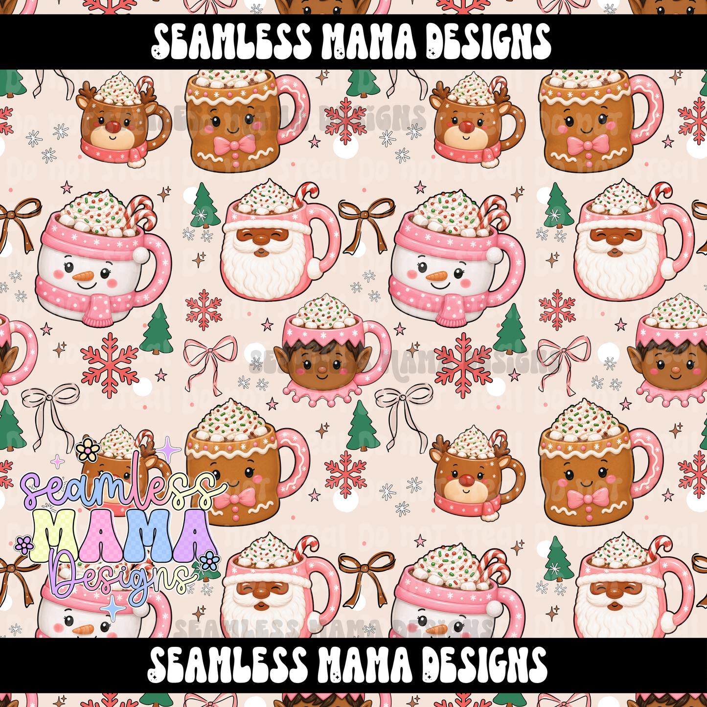 Pink Peppermint Cocoa Christmas ( brown)