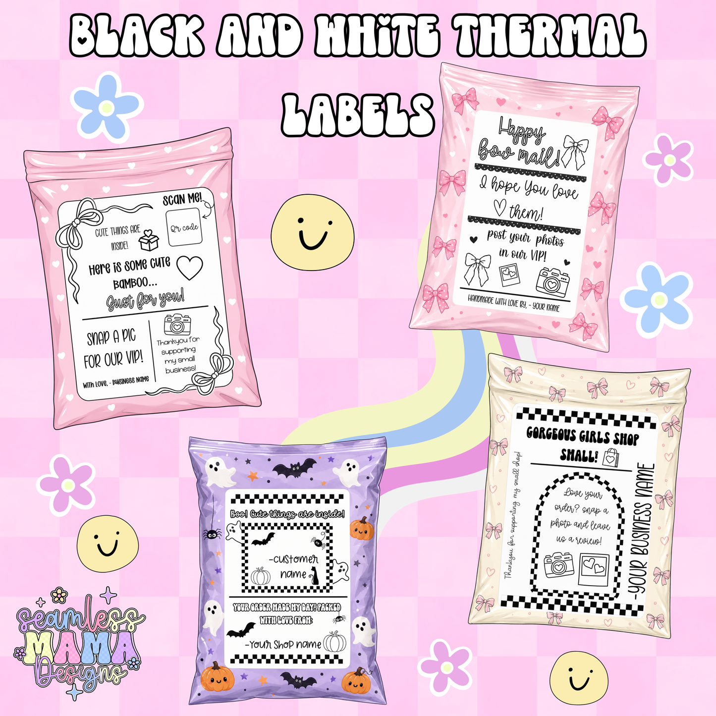 Black and White Thermal Labels