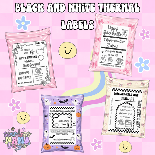 Black and White Thermal Labels