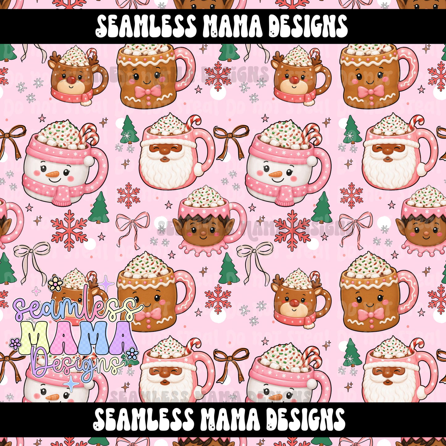 Pink Peppermint Cocoa Christmas ( brown)