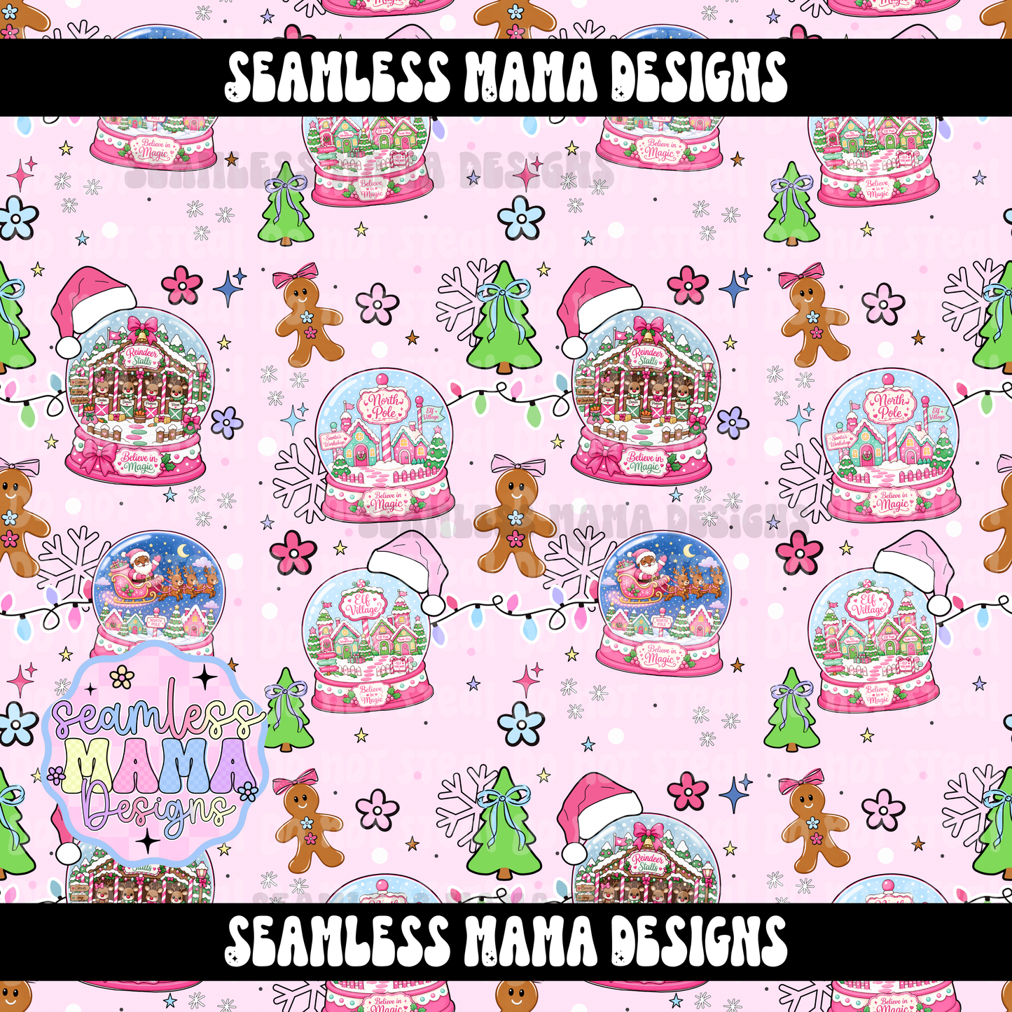 Santa’s snow globe winter wonderland ( brown)