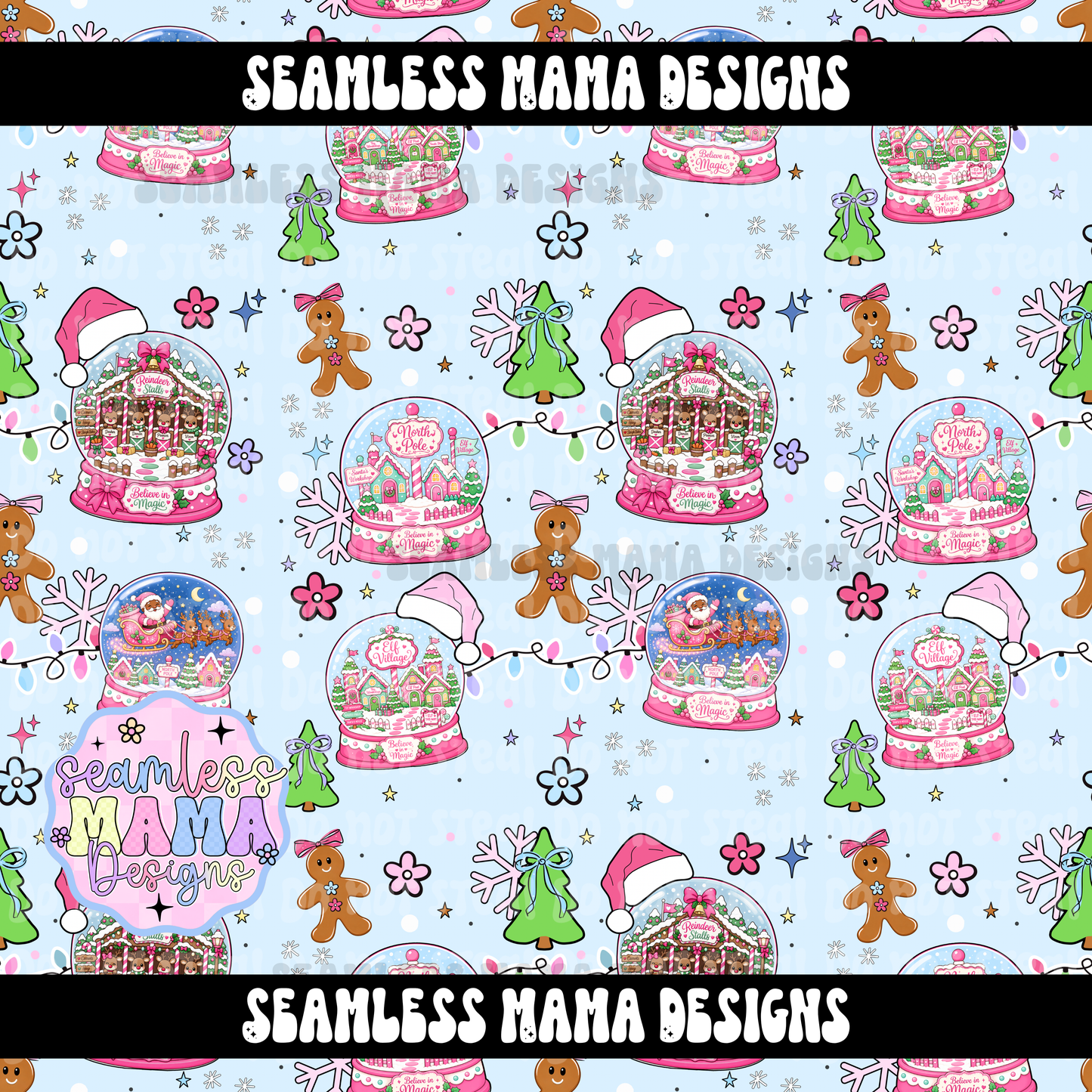 Santa’s snow globe winter wonderland ( brown)