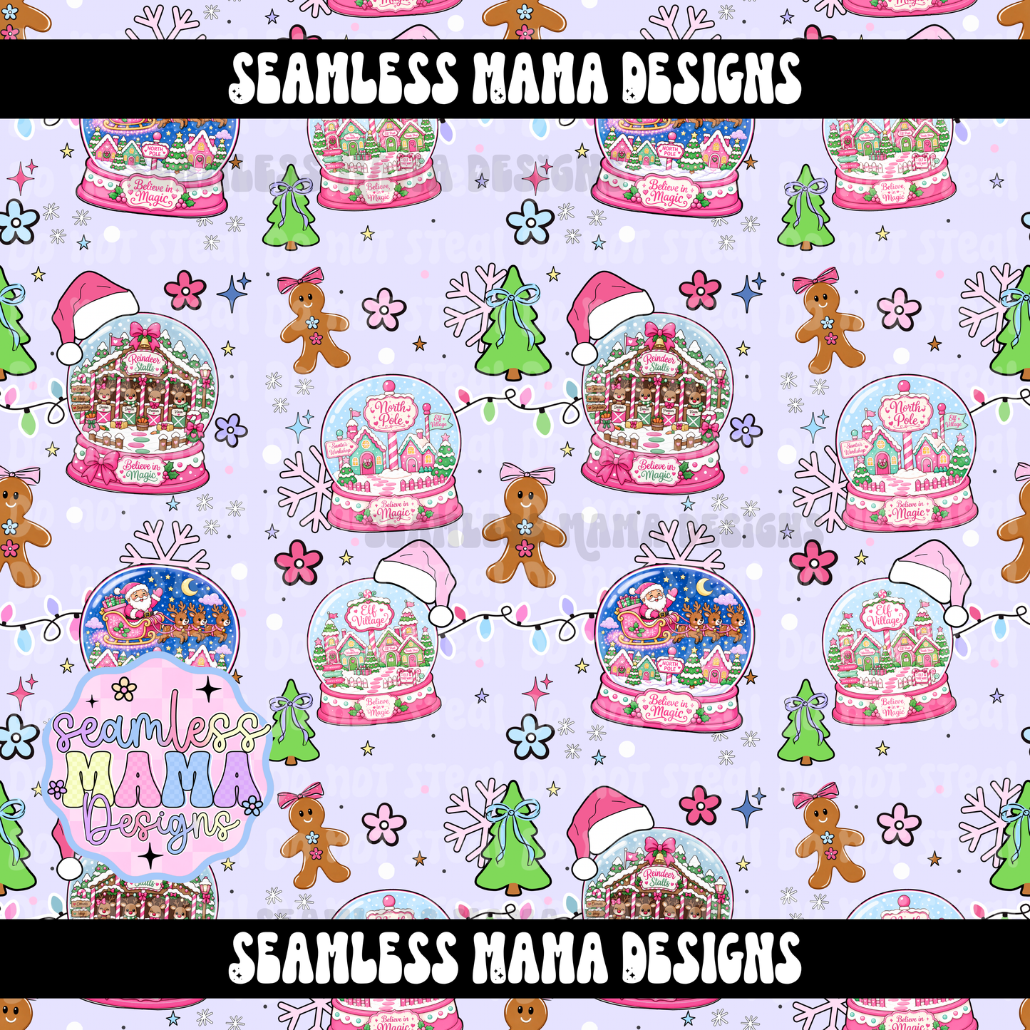 Santa’s snow globe winter wonderland ( tan)