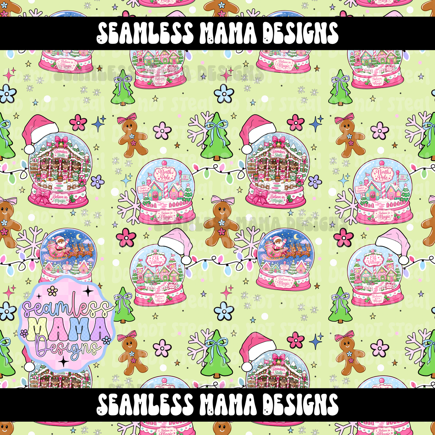 Santa’s snow globe winter wonderland ( brown)