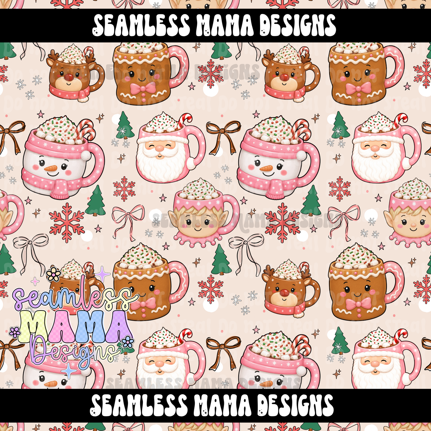 Pink Peppermint Cocoa Christmas ( tan)