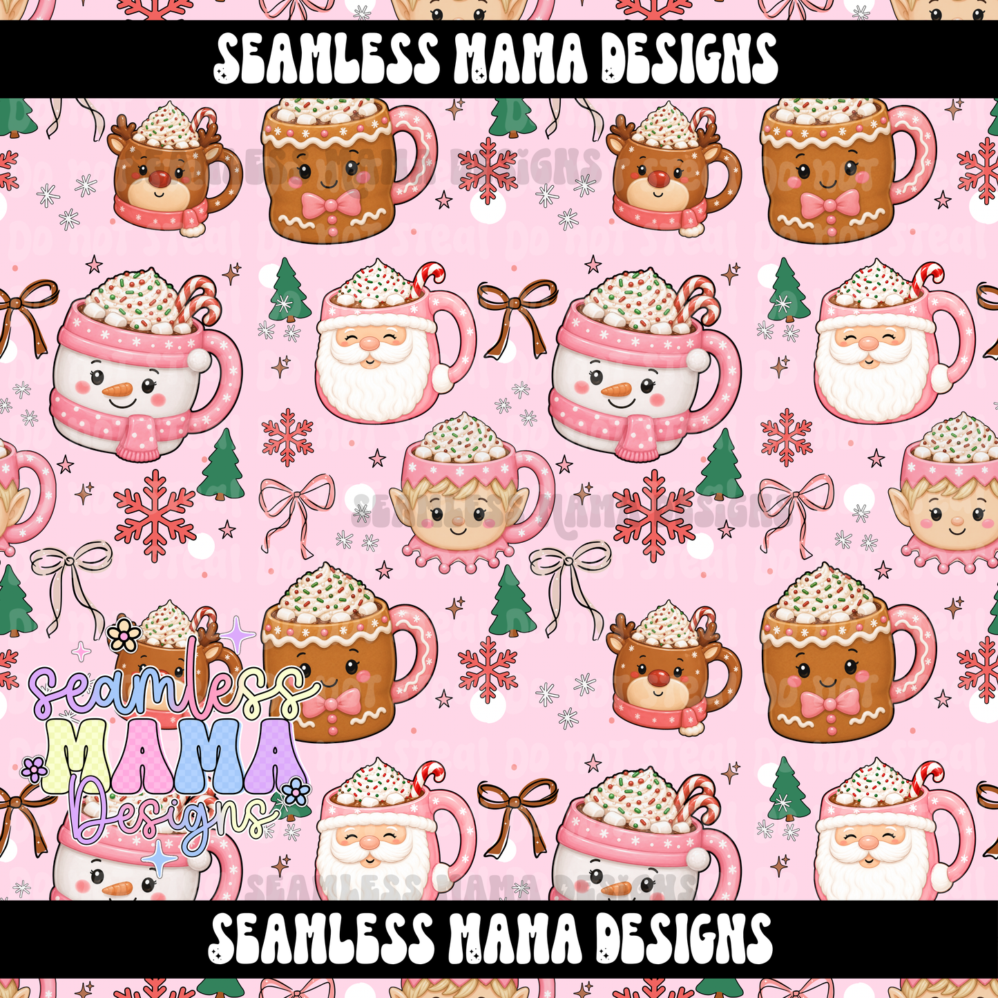 Pink Peppermint Cocoa Christmas ( tan)