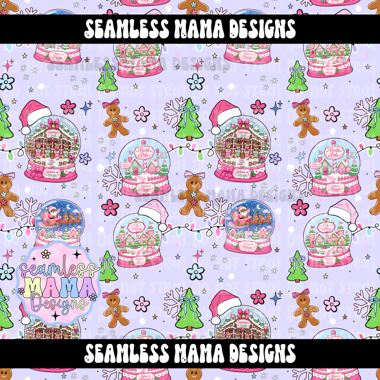 Santa’s snow globe winter wonderland ( brown)