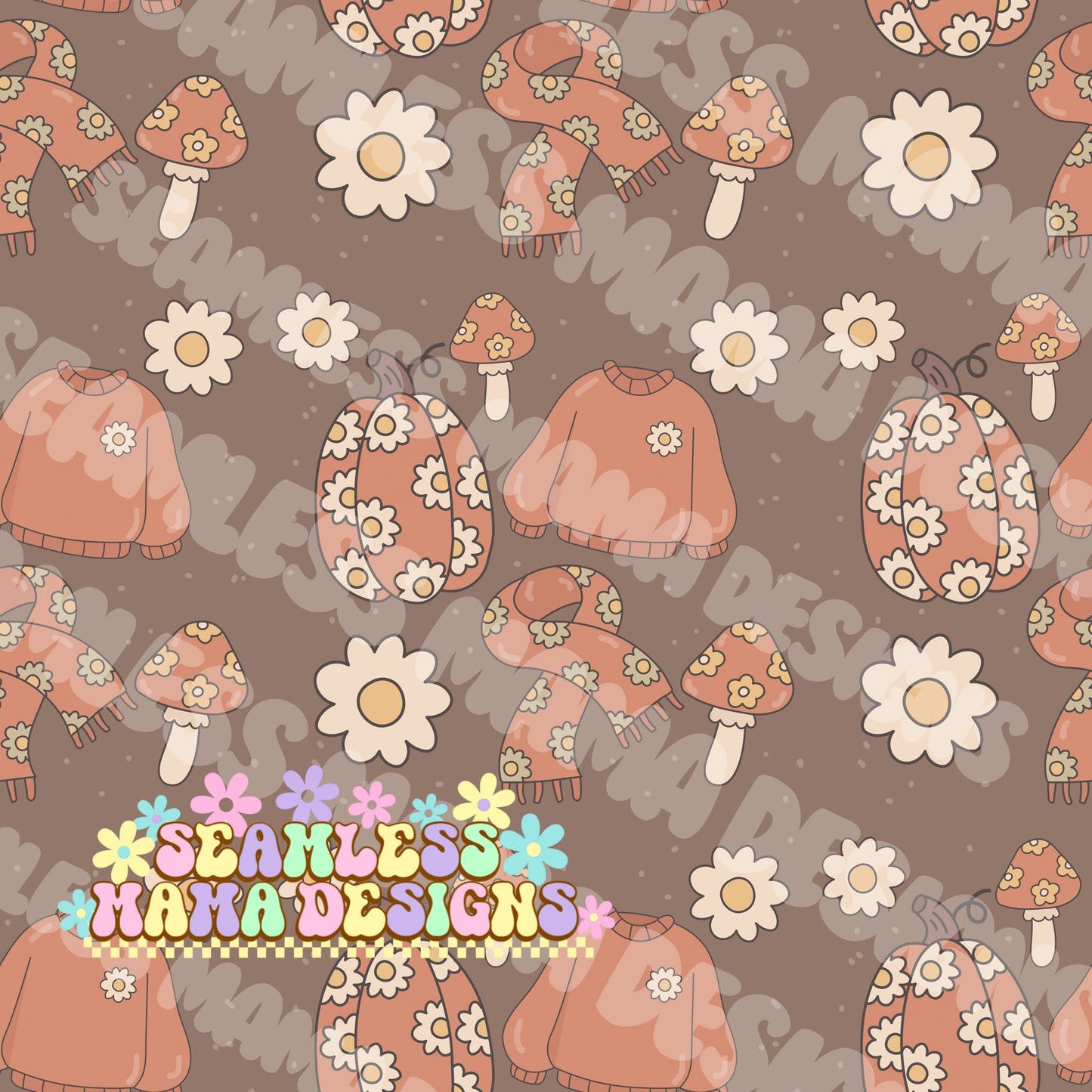Floral Mushrooms & Pumpkins